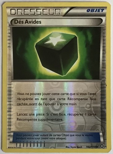 Carte pokémon dés - carte,